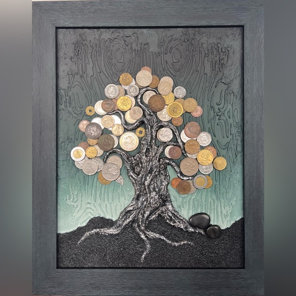 Bonsai Money Tree Portrait 14”x16” (Handmade) - Picture 1 of 4